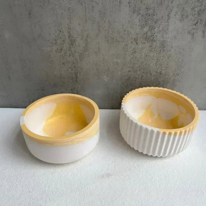 DIY Round Plaster Cup Scented Candle Silicone Mold Vase Storage Jar Cement Plaster Pottery Mould Concrete Making Crafts Supplies