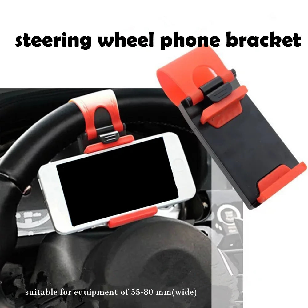 SALE! Car Steering Wheel Mobile Phone Holder Universal Mount Buckle Phone Holder For Steering Wheel Navigation Car Accessories