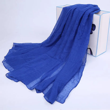 180*50cm Candy Colored Women Scarf Cotton Linen Long Scarf Solid Color Soft Scarves Shawls For Lady Muslim Hijab Muffler Scarf