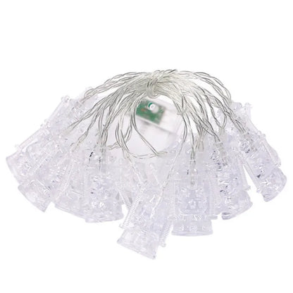 LED Muslim Lights Moon Star Hanging Pendant Ramadan Decorations 2024 EID Mubarak Decor for Home Islam Party Supplies EID Kareem