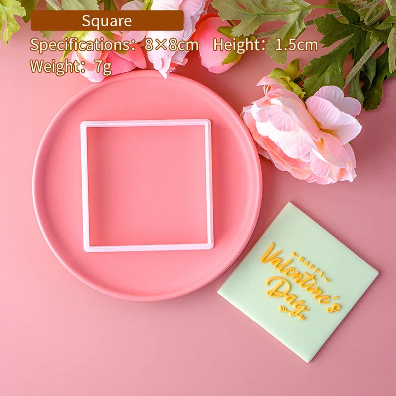 New Express Love Confession Wedding Dessert Cookie Cutter DIY Multi Fonts Happy Valentine's Day Embossed Press Biscuit Mold 2023