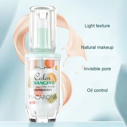 TLM 3Colors Temperature Change Liquid Foundation Long-lasting Moisturizing Makeup Sticky Skin Color Face Liquid Foundation