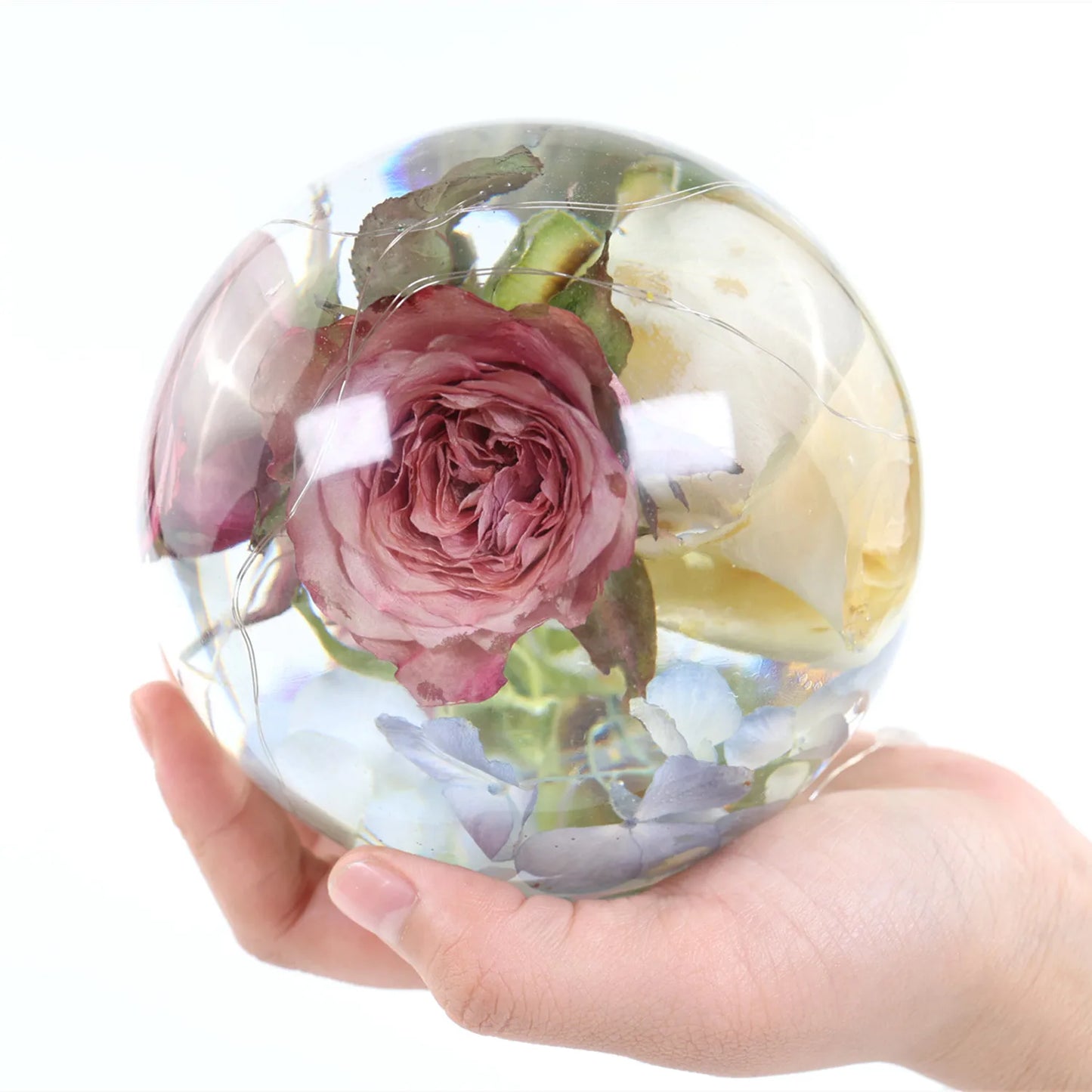 DIY One-piece Spherical Crystal Epoxy Resin Mold Dry Flower Sphere Mirror Silicone Mold