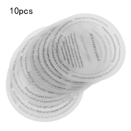 10Pcs DIY Manual Fragrance Candle Stickers Label Cup Sticker Translucent Candle Round Paper Dust Proof Sticker