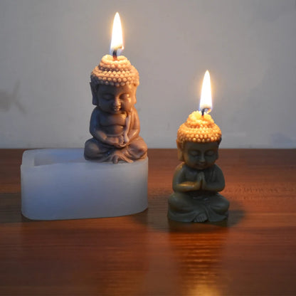 DIY Buddha Candle Silicone Mold 3D Buddha Gypsum Soap Cement Resin Mold Festival Gift Making Church Candle Production Supplies