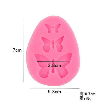 Three Butterflies Flipping Sugar Silicone Mold Handmade Soap DIY Cake Decoration Chocolate Lace Baking Tool 15-15