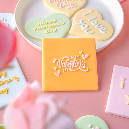 New Express Love Confession Wedding Dessert Cookie Cutter DIY Multi Fonts Happy Valentine's Day Embossed Press Biscuit Mold 2023
