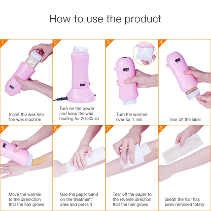Epilatory Waxing Kit Electric Wax Warmer Rolling Depilatory Wax Heater Machine For Hair Removal Paraffin Heater with Honey Scent