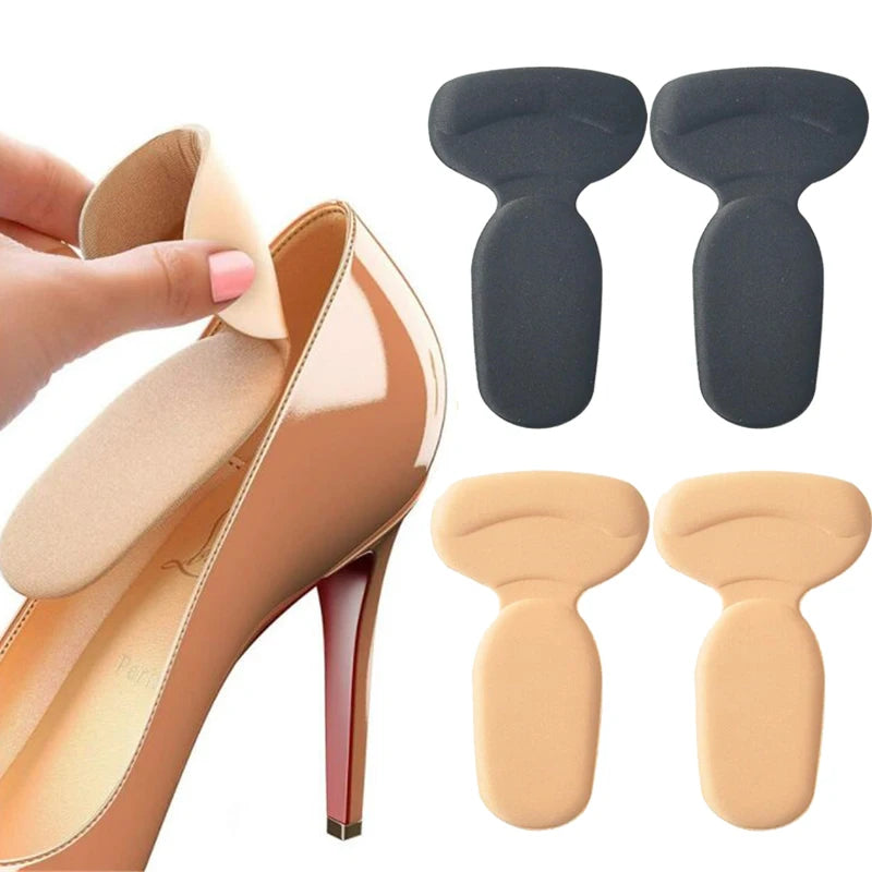 2pcs T-Shape Shoe Heel Insoles Foot Heel Pad Sports Shoes Adjustable Antiwear Feet Inserts Insoles Heel Protector Sticker Insole