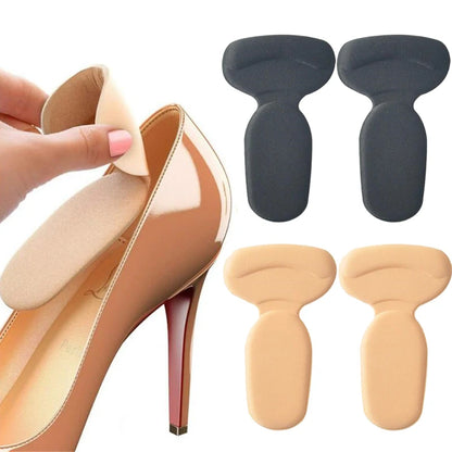 2pcs T-Shape Shoe Heel Insoles Foot Heel Pad Sports Shoes Adjustable Antiwear Feet Inserts Insoles Heel Protector Sticker Insole