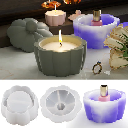 Flowerpot Silicone Mold Cement Gypsum Candle Jar Craft Making Tool Gifts Oval Storage Tray  Diy Home Decoration Handmade  New