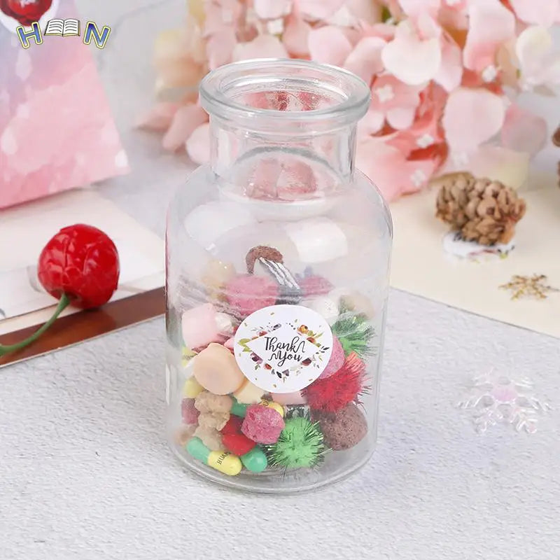 500 Pcs/Roll Round Thank You Stickers Seal Labels with Flower Pattern Stickers Labels for Scrapbooking Stationery Stickers