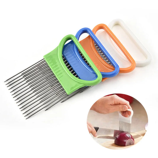 Kitchen Cutting Tools Tomato Onion Vegetable Slicer Cutting Aid Stand Guide Cutter Fork Safe Vegetable Gadgets Accessories