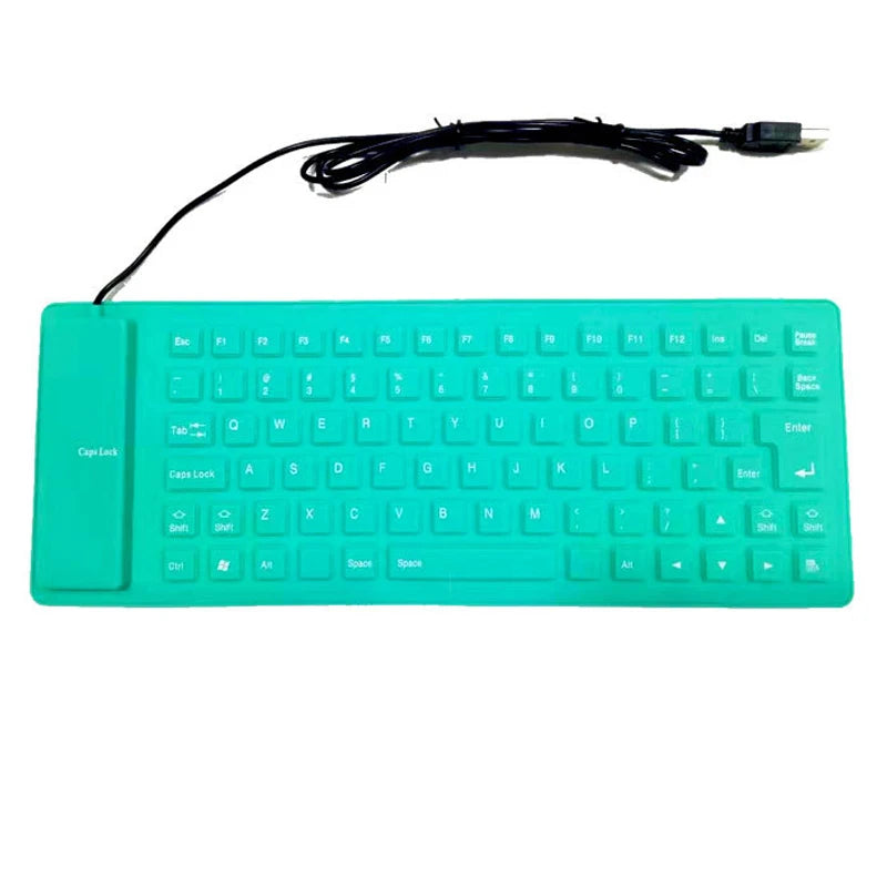 Silicone Mute Soft Keyboard 85-key Computer Keyboard  USB Wired Keyboard Portable Mini Laptop Pc Folding Waterproof Keyboard