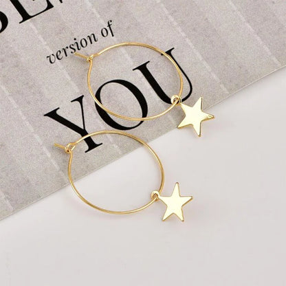 New Exaggerated Punk Drop Earrings for Women Big Circle Personality Female Ear Jewelry Gold Color Metal Earrings boucle