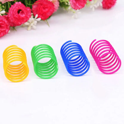 4pcs Kitten Cat Toys Wide Durable Heavy Gauge Cat Spring Toy Colorful Springs Cat Pet Toy Coil Spiral Springs Pet Intera