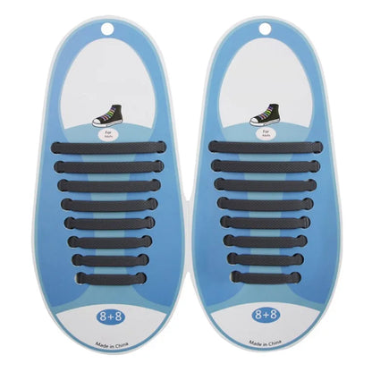 16pcs/lot Shoes Accessories Elastic Silicone Shoelaces Elastic Shoelace Creative Lazy Silicone Laces No Tie Rubber Lace