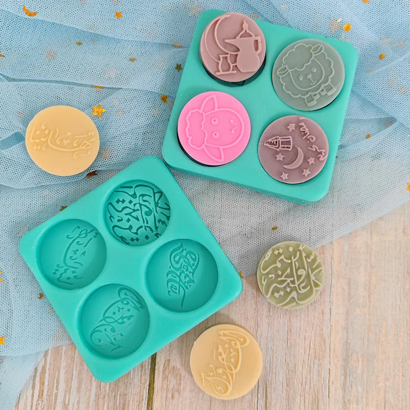 Mini Eid Mubarak Chocolate Biscuit Silicone Mold Fondant Cookie Sugar Cake Decorative Islamic Muslim Festival Baking Accessories