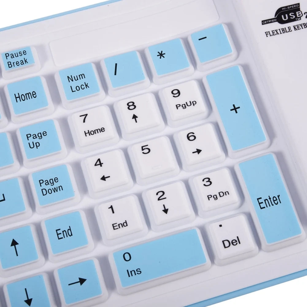 NEW Wireless Bluetooth Keyboard Foldable Roll Up Silent 87key Keypads Soft Silicone Flexible Teclado For PC Tablet