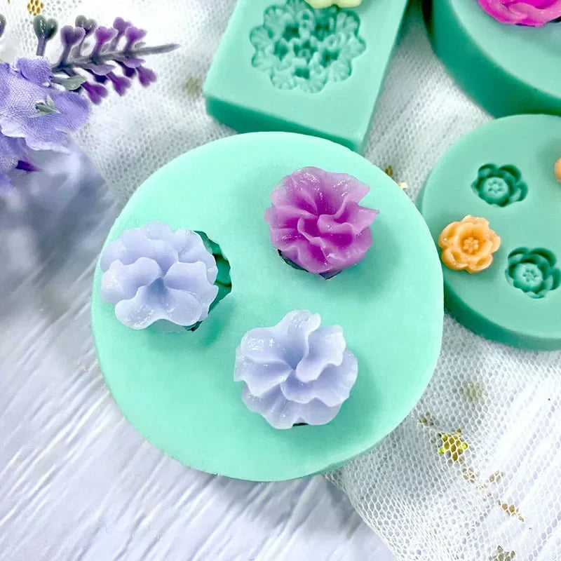 Mini Flowers Series Silicone Mold DIY Handmade Fondant Cake Baking Chocolate Sugar Cake Tool Resin Polymer Clay Making Mould