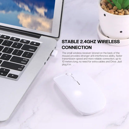 2022 New Portable Ultra Thin Optical Mouse Wireless Mouse 3 Adjustable DPI 2.4G Wireless Mice Receiver For PC Laptop Notebook