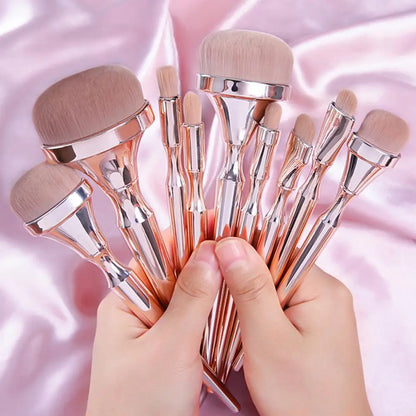 9Pcs Practical Foundation Brushes Ergonomic Beauty Brushes Soft Touching Easy to Pick Up Women Cosmetic Brushes  Allergy Free