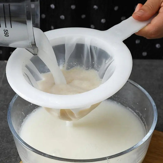 soy milk filter Kitchen Nut Milk Filter Ultra-fine Mesh Strainer Reusable Nylon Mesh Filter Spoon For Soy Milk Coffee Yogurt
