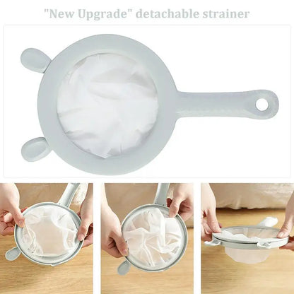 soy milk filter Kitchen Nut Milk Filter Ultra-fine Mesh Strainer Reusable Nylon Mesh Filter Spoon For Soy Milk Coffee Yogurt