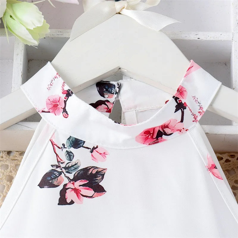 Pudcoco Kids Baby Girl 3Pcs Summer Outfits Sleeveless Mock Neck Tops + Ruffle Skirt + Bucket Hat Set Toddler Clothes 4-7T
