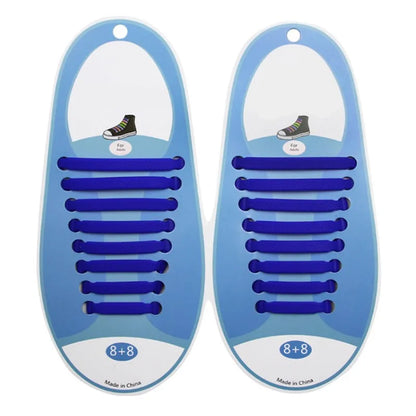 16pcs/lot Shoes Accessories Elastic Silicone Shoelaces Elastic Shoelace Creative Lazy Silicone Laces No Tie Rubber Lace