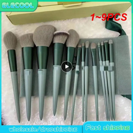 1~9PCS Makeup Brushes Set Eye Shadow Foundation Women Cosmetic Brush Eyeshadow Blush Beauty Soft Make Up Tools