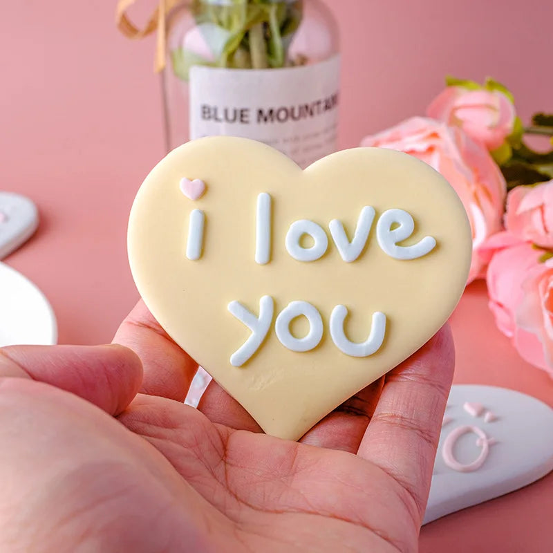 New Express Love Confession Wedding Dessert Cookie Cutter DIY Multi Fonts Happy Valentine's Day Embossed Press Biscuit Mold 2023