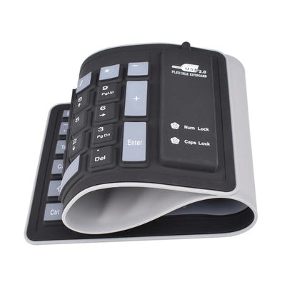 NEW Wireless Bluetooth Keyboard Foldable Roll Up Silent 87key Keypads Soft Silicone Flexible Teclado For PC Tablet