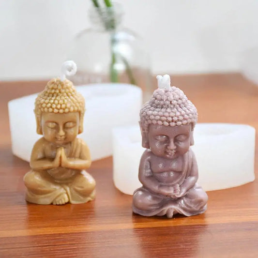 DIY Buddha Candle Silicone Mold 3D Buddha Gypsum Soap Cement Resin Mold Festival Gift Making Church Candle Production Supplies
