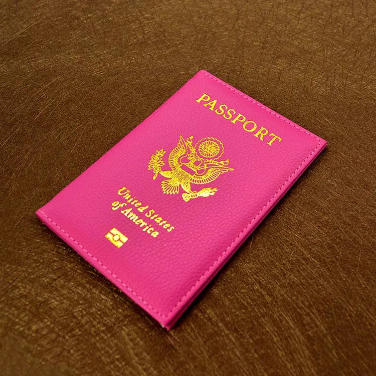 Travel Passport Cover USA women  Cute Pink Personalized Passport Holder designer Travel Passport Case Pouch