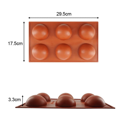 3D Round Half Sphere Silicone Mold for Cake DIY Baking Chocolate Eco-Friendly Cake Mold