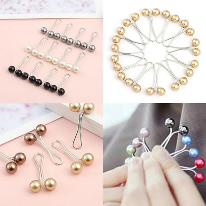 Multicolor Headscarf Pins Clips Pearl Hijab Scarf Clip Lady Brooch Muslim Arab Shawl Islamic Accessories Pearl Pin Women Jewelry