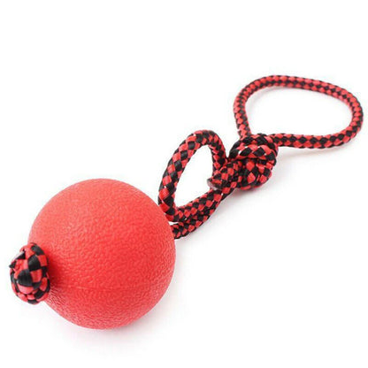 Red rope 7CM pet chew-resistant solid rubber elastic ball toy dog training ball