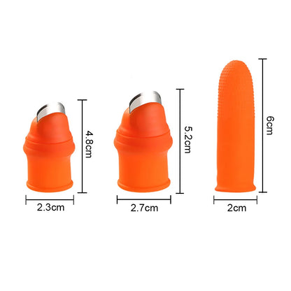 Silicone world 1 Set Silicone Finger Protector With Blade Fruits Vegetable Thumb Knife Finger Guard Kitchen Gadgets Accessories