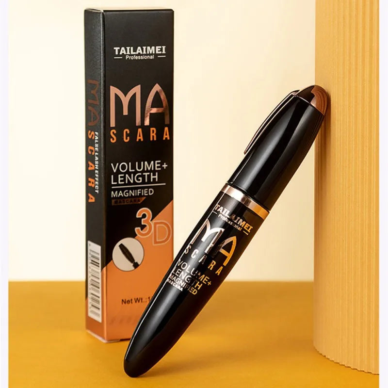 TLM Black 3D Mascara Waterproof Anti-sweat Mascara Lengthens Eyelashes Extension Black Silk Fiber Mascara Female Makeup Cosmetic