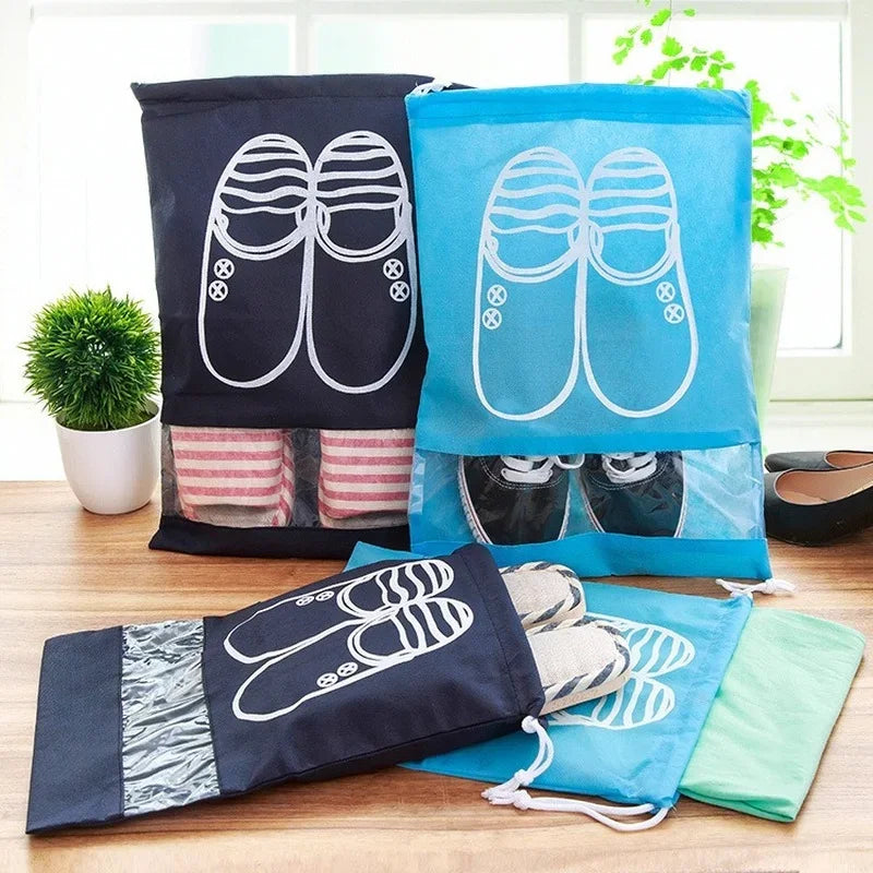 Fashion Women Hot 1pcs High Quality Shoe Bag 2 Size Travel Pouch Storage Portable Practical Drawstring Bag Organizer Cover