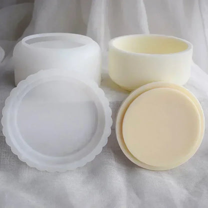 DIY Round Plaster Cup Scented Candle Silicone Mold Vase Storage Jar Cement Plaster Pottery Mould Concrete Making Crafts Supplies