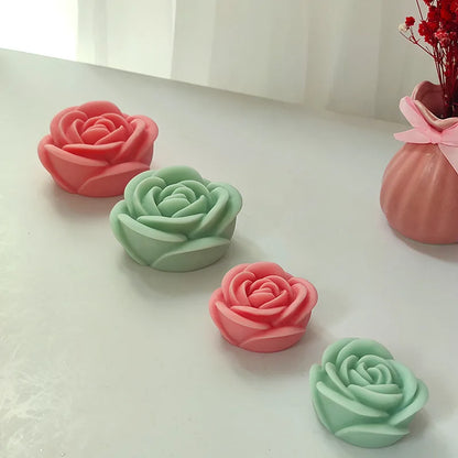 Full Series 3D Flower Candle Silicone Mold Homemade Handmade Soap Plaster Resin DIY Chocolate Ice Cake Decoration Baking Mould