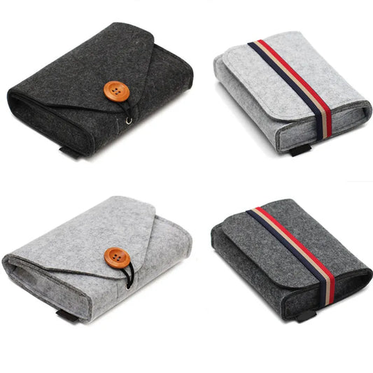 1 Pcs Key Coin Package Mini Felt Pouch Chargers Storage Bags for Travel USB Data Cable Mouse Organizer Electronic Gadget Bags